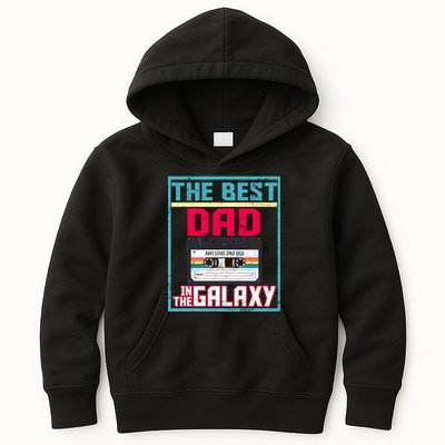 Best Dad In The Galaxy Cassette Mix Tape Kids Hoodie