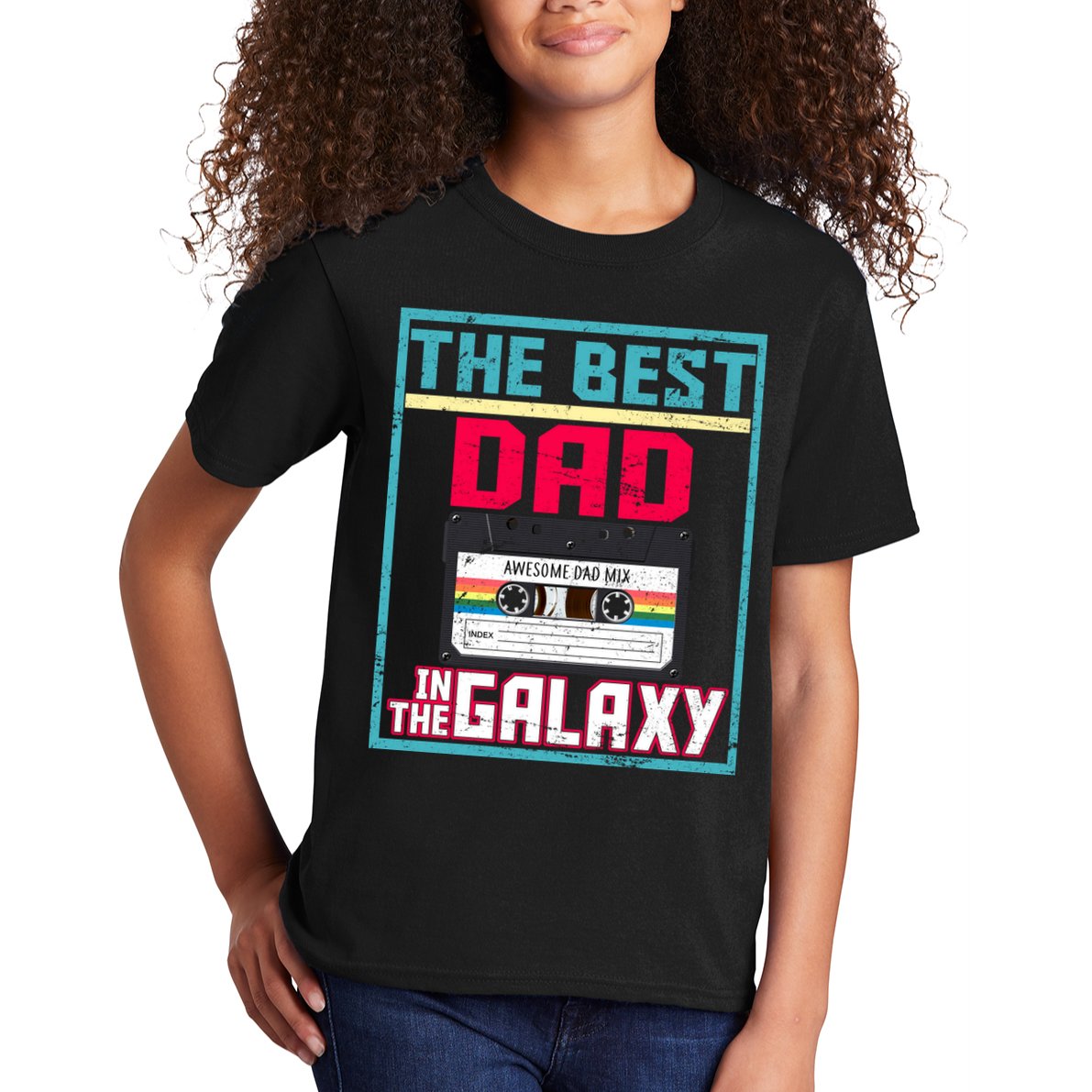 Best Dad In The Galaxy Cassette Mix Tape Kids T-Shirt
