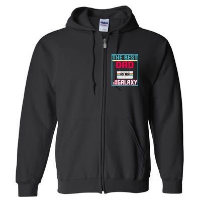 Best Dad In The Galaxy Cassette Mix Tape Full Zip Hoodie