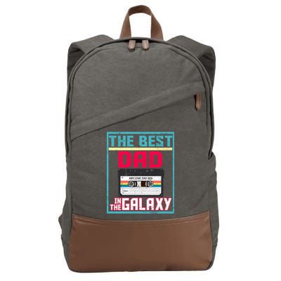 Best Dad In The Galaxy Cassette Mix Tape Cotton Canvas Backpack