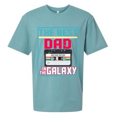Best Dad In The Galaxy Cassette Mix Tape Sueded Cloud Jersey T-Shirt