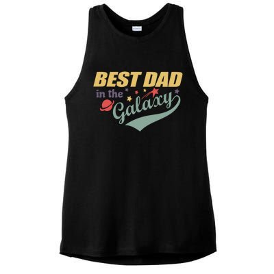 Best Dad In The Galaxy Cute Father's Day Ladies PosiCharge Tri-Blend Wicking Tank