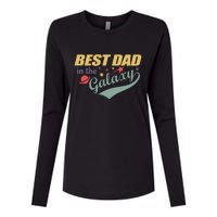 Best Dad In The Galaxy Cute Father's Day Womens Cotton Relaxed Long Sleeve T-Shirt