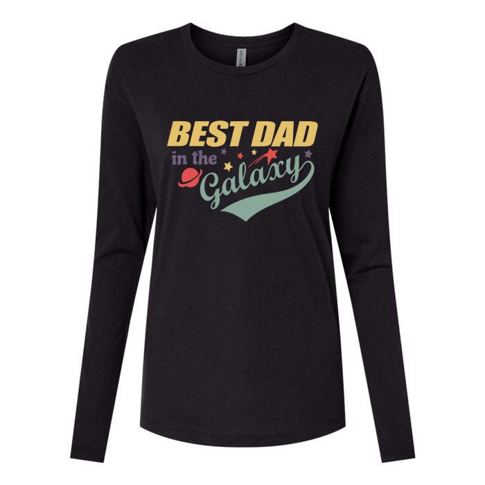 Best Dad In The Galaxy Cute Father's Day Womens Cotton Relaxed Long Sleeve T-Shirt