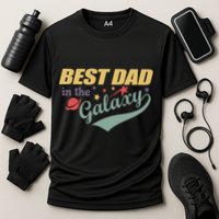 Best Dad In The Galaxy Cute Father's Day Cooling Performance Crew T-Shirt