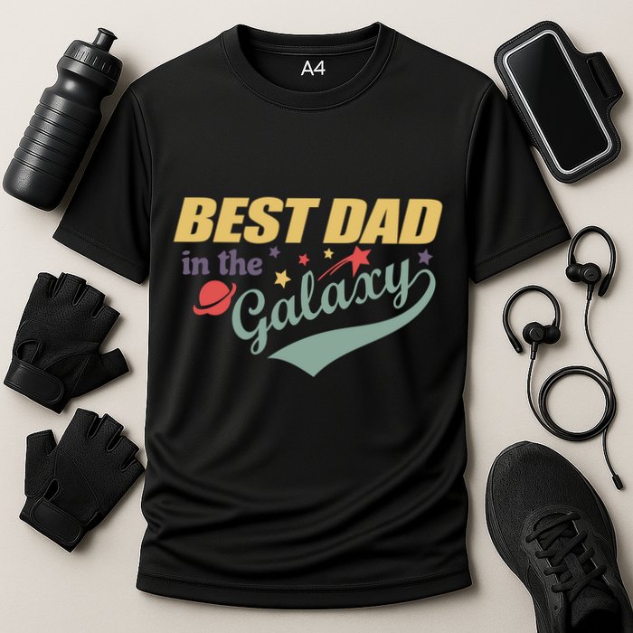 Best Dad In The Galaxy Cute Father's Day Cooling Performance Crew T-Shirt