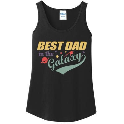 Best Dad In The Galaxy Cute Father's Day Ladies Essential Tank