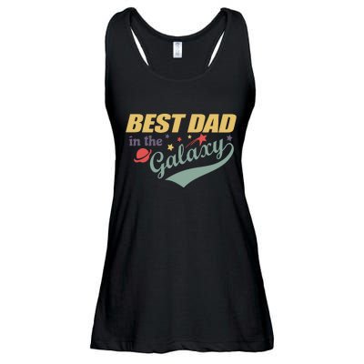 Best Dad In The Galaxy Cute Father's Day Ladies Essential Flowy Tank