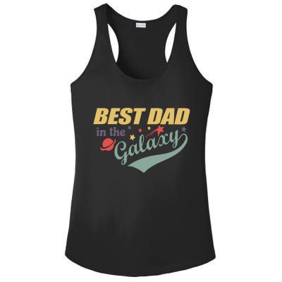 Best Dad In The Galaxy Cute Father's Day Ladies PosiCharge Competitor Racerback Tank