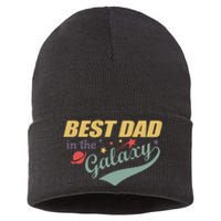 Best Dad In The Galaxy Cute Father's Day Sustainable Knit Beanie