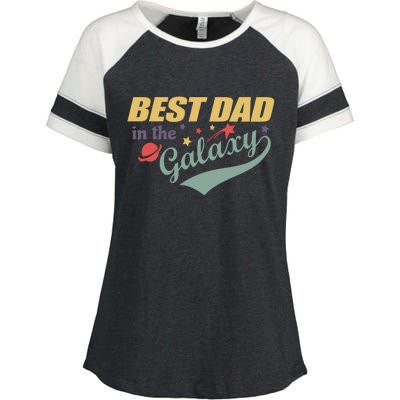 Best Dad In The Galaxy Cute Father's Day Enza Ladies Jersey Colorblock Tee