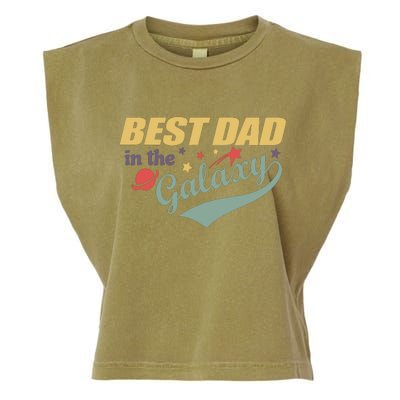 Best Dad In The Galaxy Cute Father's Day Garment-Dyed Women's Muscle Tee