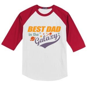 Best Dad In The Galaxy Cute Father's Day Kids Colorblock Raglan Jersey