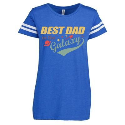 Best Dad In The Galaxy Cute Father's Day Enza Ladies Jersey Football T-Shirt