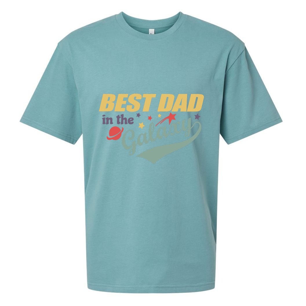 Best Dad In The Galaxy Cute Father's Day Sueded Cloud Jersey T-Shirt