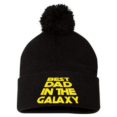 Best Dad In The Galaxy Father's Day Pom Pom 12in Knit Beanie