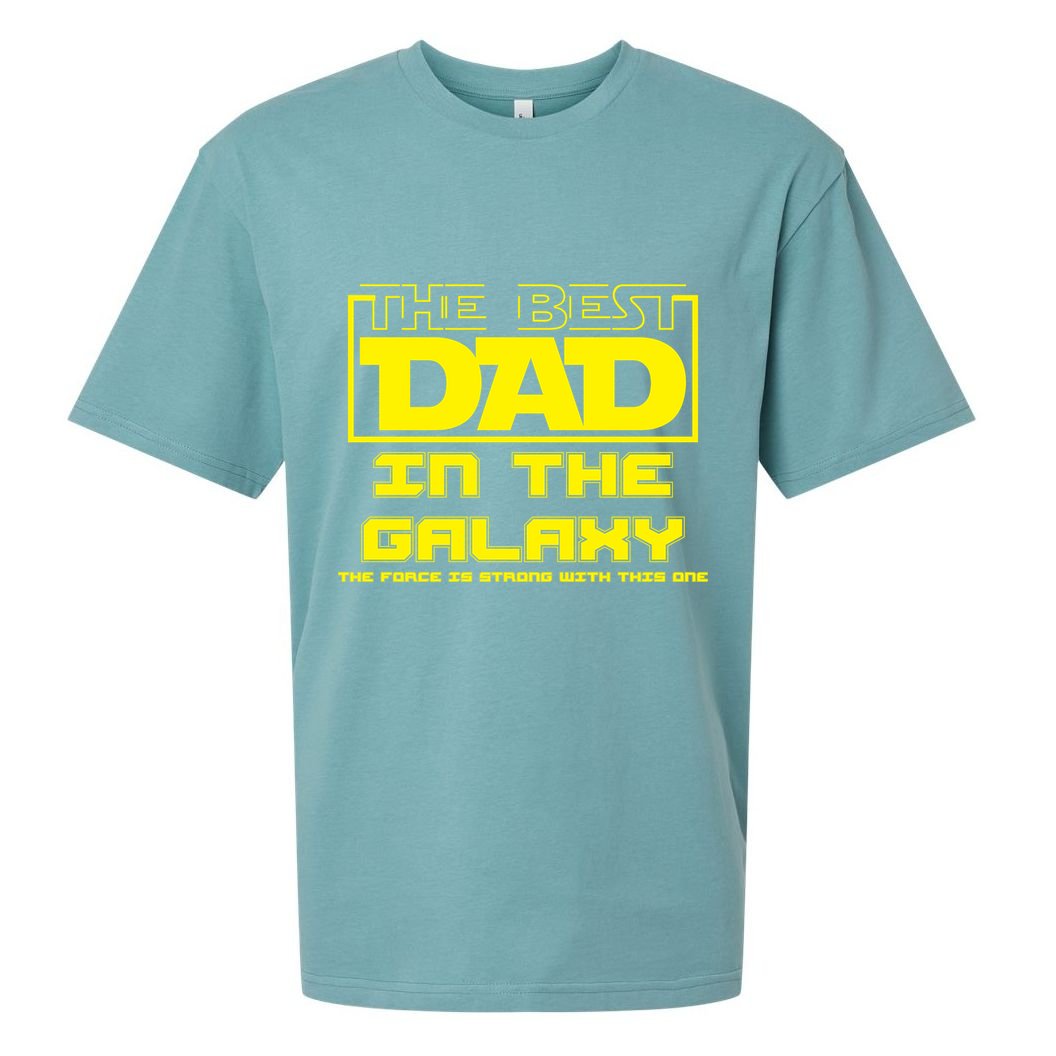 Best Dad In The Galaxy Force Is Strong Sueded Cloud Jersey T-Shirt