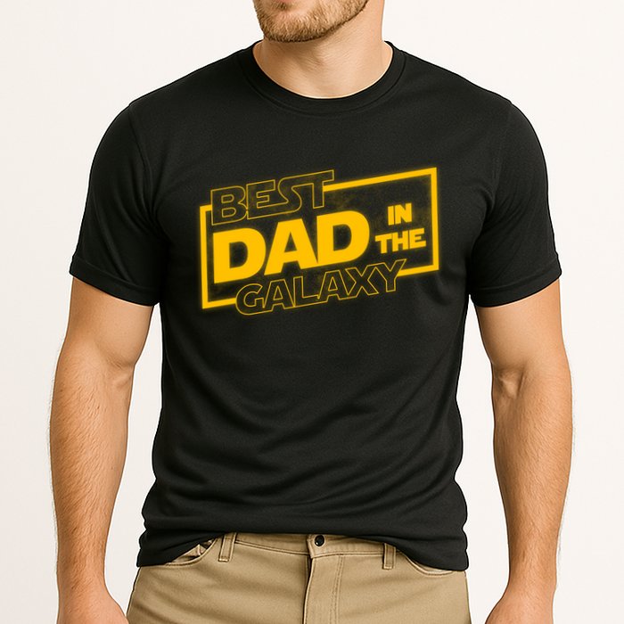 Best Dad In The Galaxy Movie Parody Logo Cooling Performance Crew T-Shirt