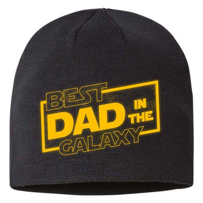 Best Dad In The Galaxy Movie Parody Logo Sustainable Beanie