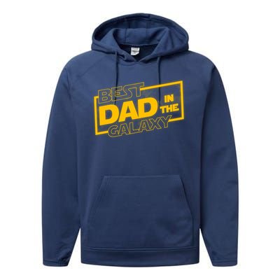 Best Dad In The Galaxy Movie Parody Logo Performance Fleece Hoodie