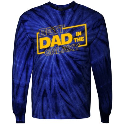 Best Dad In The Galaxy Movie Parody Logo Tie-Dye Long Sleeve Shirt