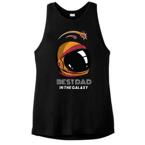 Best Dad In The Galaxy Space Helmet Ladies PosiCharge Tri-Blend Wicking Tank