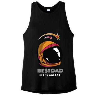 Best Dad In The Galaxy Space Helmet Ladies PosiCharge Tri-Blend Wicking Tank