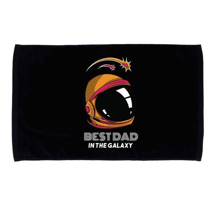 Best Dad In The Galaxy Space Helmet Microfiber Hand Towel