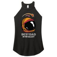 Best Dad In The Galaxy Space Helmet Women's Perfect Tri Rocker Tank