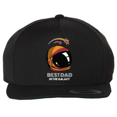 Best Dad In The Galaxy Space Helmet Wool Snapback Cap