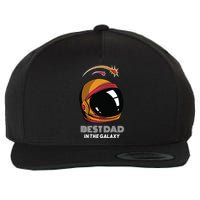 Best Dad In The Galaxy Space Helmet Wool Snapback Cap