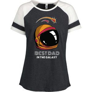 Best Dad In The Galaxy Space Helmet Enza Ladies Jersey Colorblock Tee