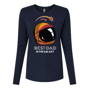 Best Dad In The Galaxy Space Helmet Womens Cotton Relaxed Long Sleeve T-Shirt