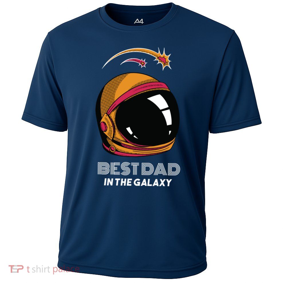 Best Dad In The Galaxy Space Helmet Performance Shirt