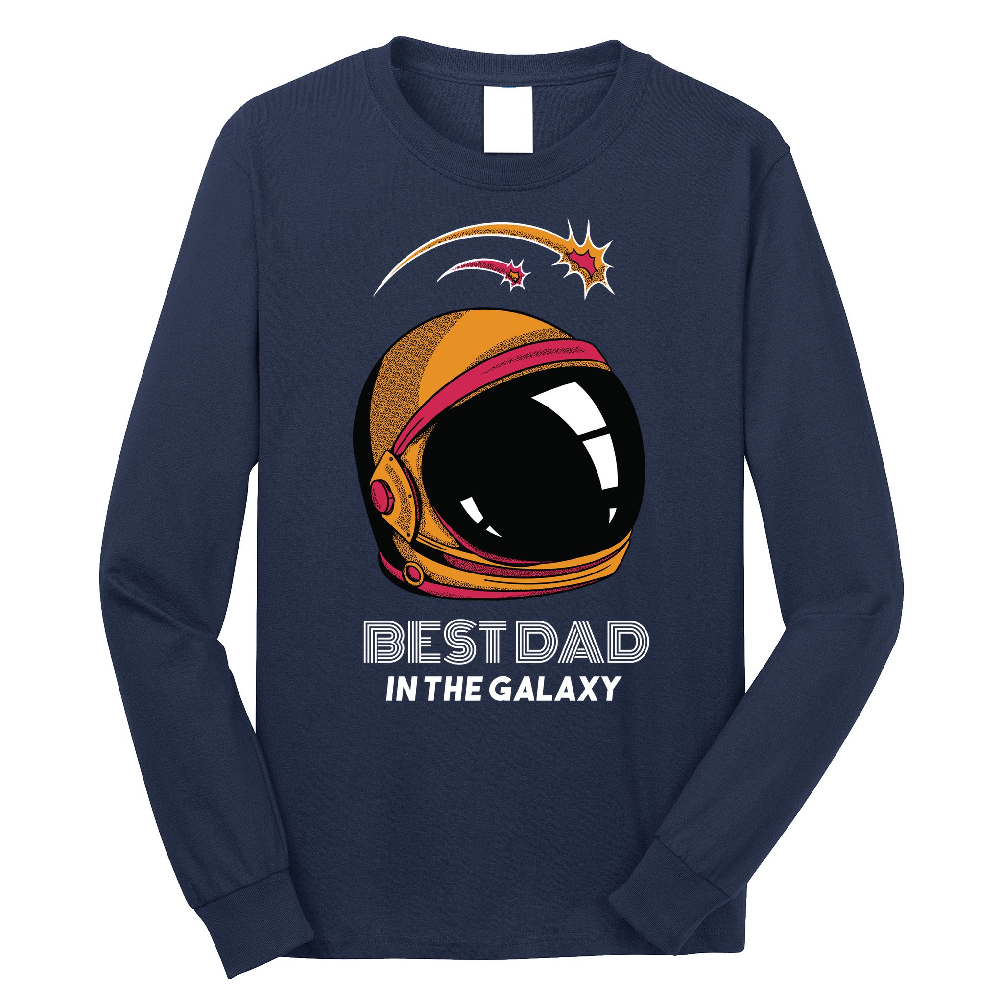 Best Dad In The Galaxy Space Helmet Long Sleeve Shirt