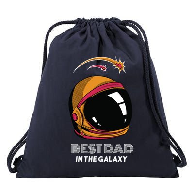 Best Dad In The Galaxy Space Helmet Drawstring Bag