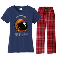 Best Dad In The Galaxy Space Helmet Women's Flannel Pajama Set