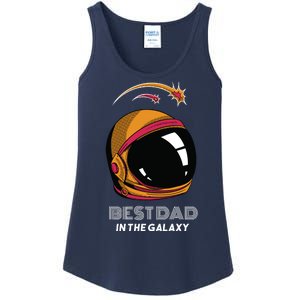 Best Dad In The Galaxy Space Helmet Ladies Essential Tank