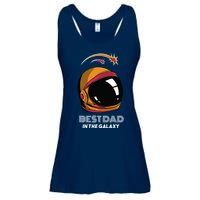 Best Dad In The Galaxy Space Helmet Ladies Essential Flowy Tank