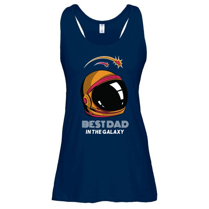 Best Dad In The Galaxy Space Helmet Ladies Essential Flowy Tank
