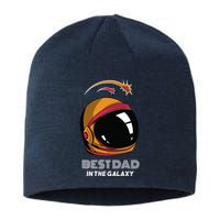Best Dad In The Galaxy Space Helmet Sustainable Beanie