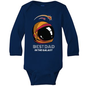 Best Dad In The Galaxy Space Helmet Baby Long Sleeve Bodysuit