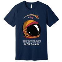 Best Dad In The Galaxy Space Helmet Premium T-Shirt