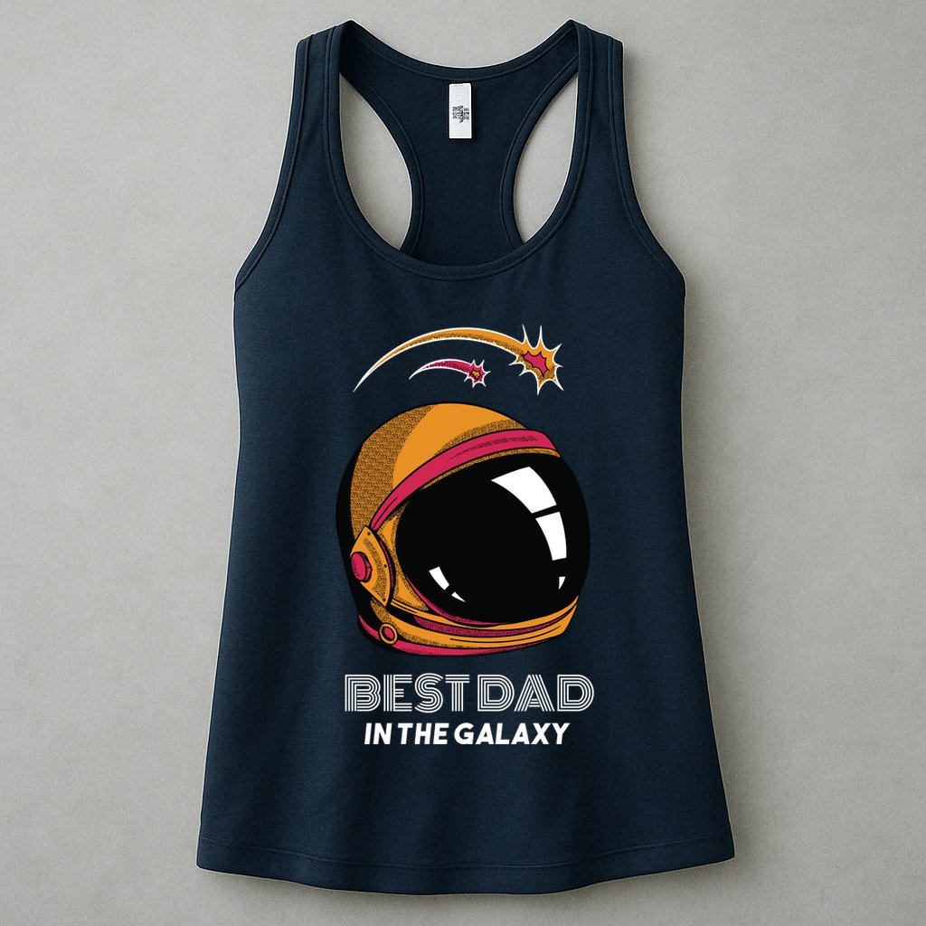 Best Dad In The Galaxy Space Helmet Womens Tank Top