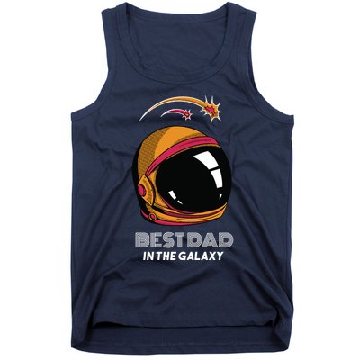 Best Dad In The Galaxy Space Helmet Tank Top