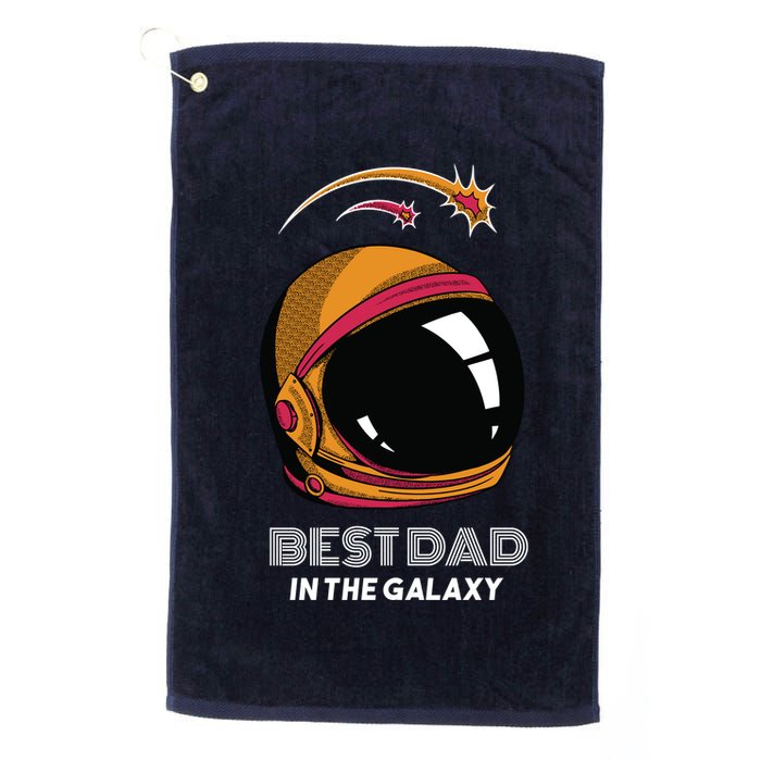 Best Dad In The Galaxy Space Helmet Golf Towel