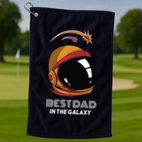 Best Dad In The Galaxy Space Helmet Golf Towel