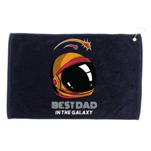 Best Dad In The Galaxy Space Helmet Grommeted Golf Towel