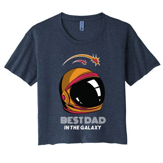Best Dad In The Galaxy Space Helmet Crop Top