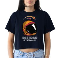 Best Dad In The Galaxy Space Helmet Crop Top